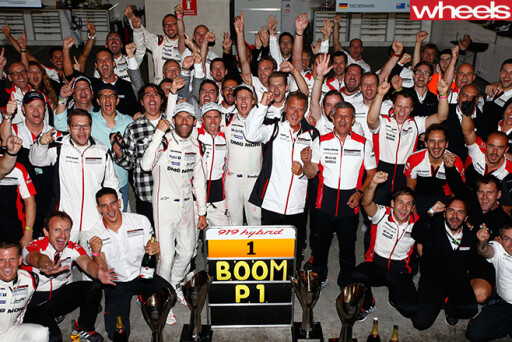 Porsche WEC team celebrate win