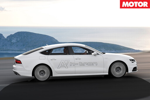 Audi A7 h-tron side driving