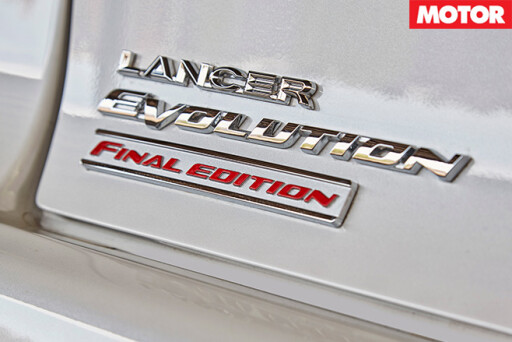 Mitsubishi Evo Final Edition badge