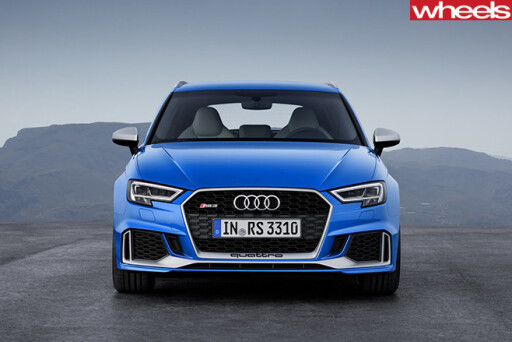 Audi -RS3-driving -front