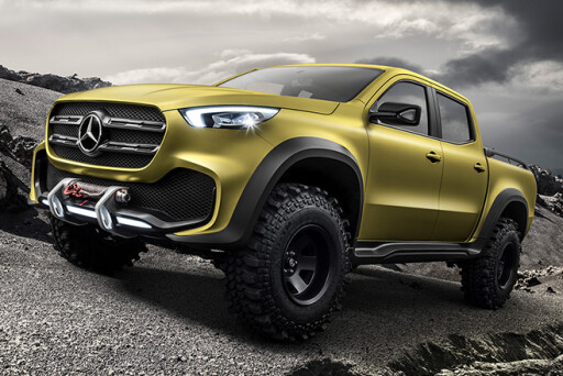 Yellow -Mercedes -Benz -utility -vehicle -front -side