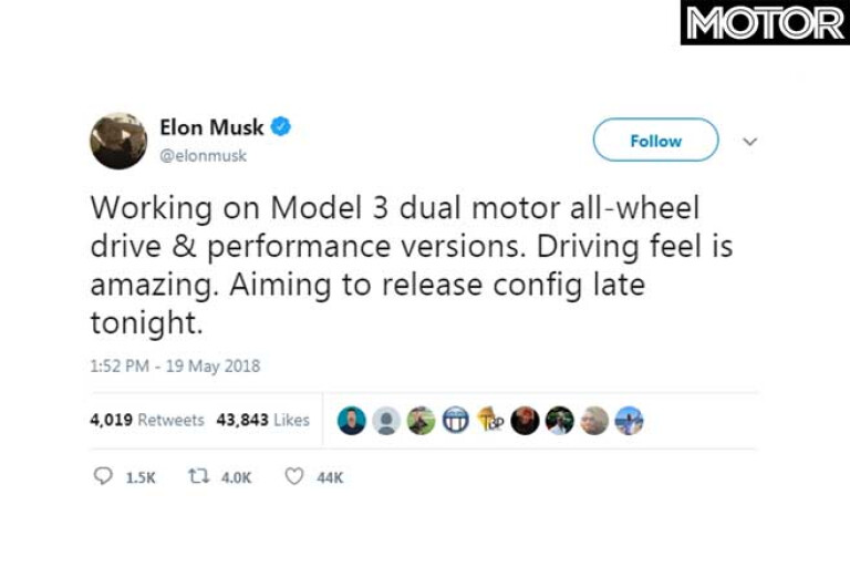 Tesla Model 3 Performance Version Revealed Tweet 1 Jpg
