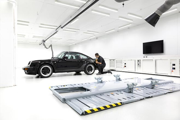 Porsche 911 in Zagame Autobody Bespoke workshop