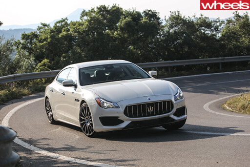 Maserati -Quattroporte -driving -corner -front -side