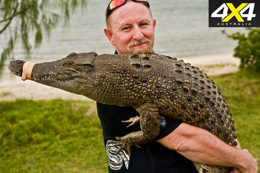 Tony holding crocodile