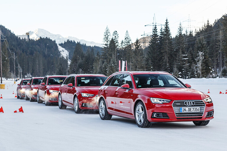 Audi Driving Experience - Red Audi lined up