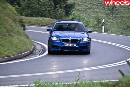 BMW-M5-driving -in -Germany -driving -front