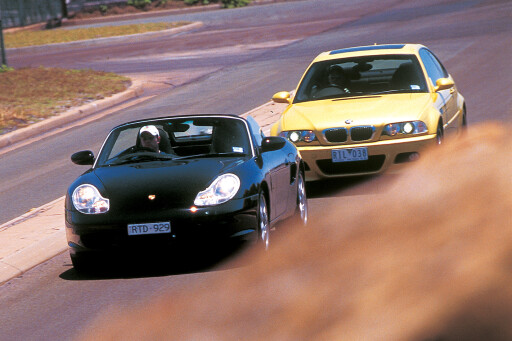 2003 BMW M3 vs 2003 Porsche Boxster S drive