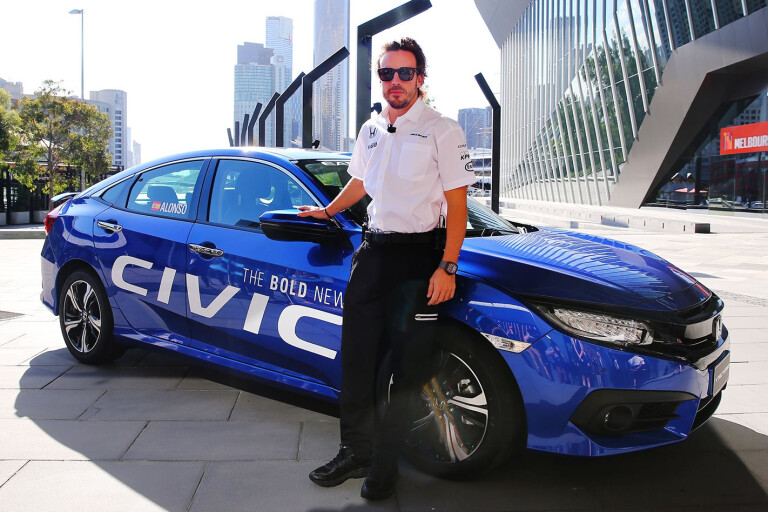 2016 Australian Grand Prix Fernando Alonso with Honda Civic