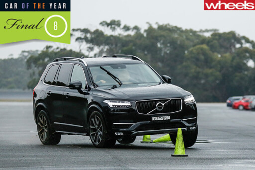 Volvo -XC90-driving -slalom