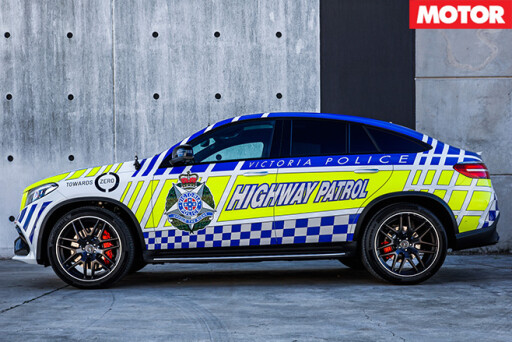 Victoria Police Mercedes GLE63 S patrol car side