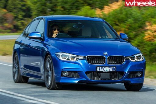 BMW-330e -driving -front