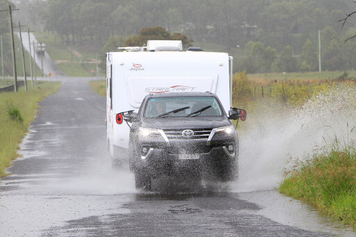 2017 Toyota Fortuner Crusade driving through rain