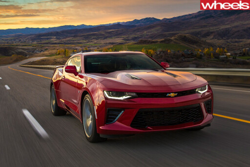 Chevrolet -Camaro -red -driving