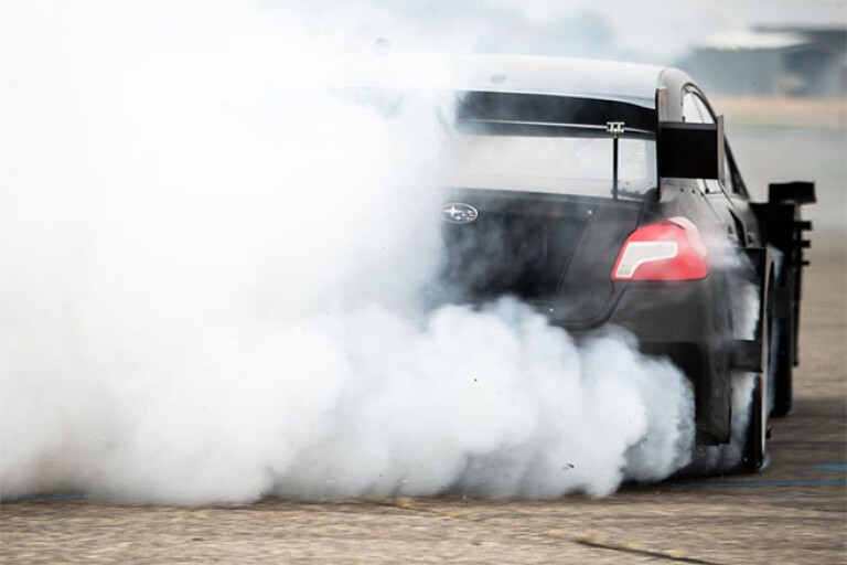 Travis Pastrana Gymkhana Subaru WRX STI smoke