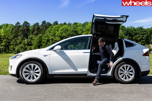 Tesla -Model -X-gull -wing -doors -getting -out