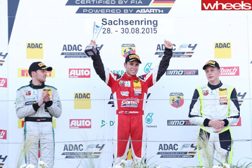 Australian -Joey _Mawson -celebrates -German -F4-win -at -Sachsenring