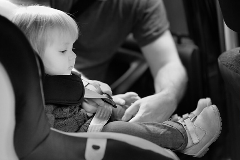 Toddler in forward facing car child seat