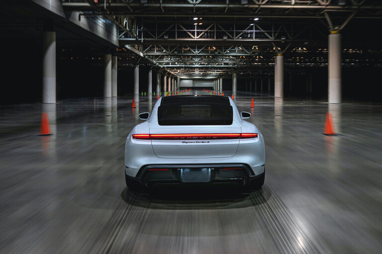 Taycan Turbo S Indoor Speed Record Rear Tracking Jpg