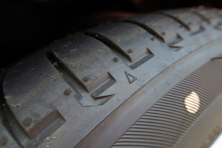 car tyre triangle marking