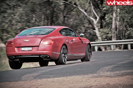 2013-Bentley -Continental -GT-driving -on -Bylong -Valley -Way -rear