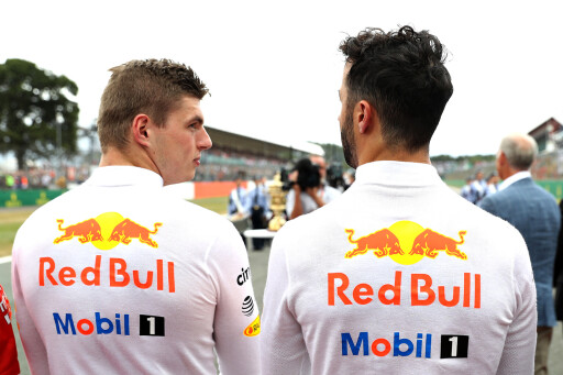 Formula 1 Red Bull Racing teammmates Max Verstappen and Daniel Ricciardo
