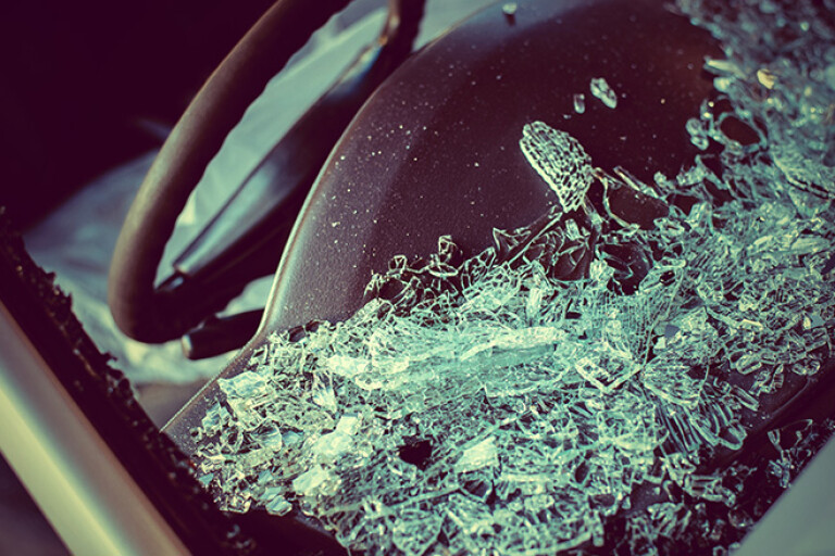 Broken Glass after car accident