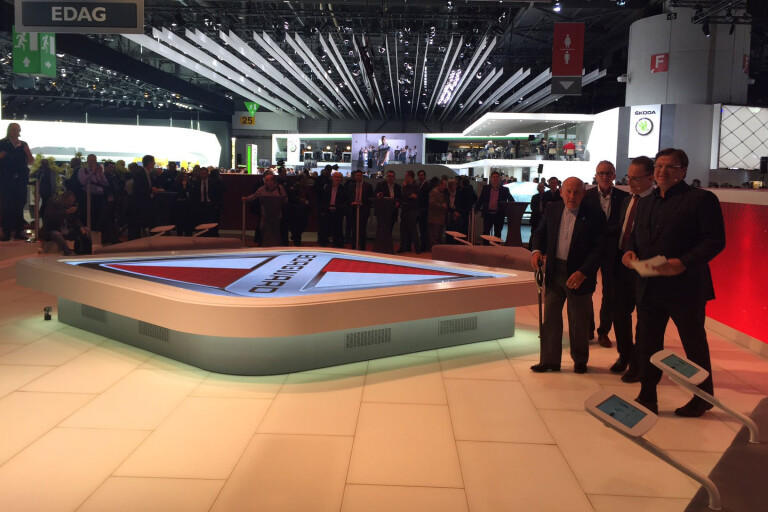 Borgward's empty stand at the 2015 Geneva Motor Show