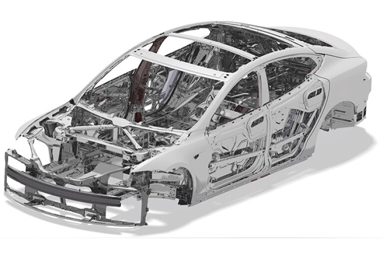 Tesla Model S aluminium chassis