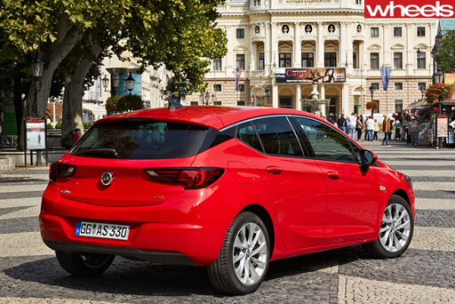 Red -opel -astra -rear