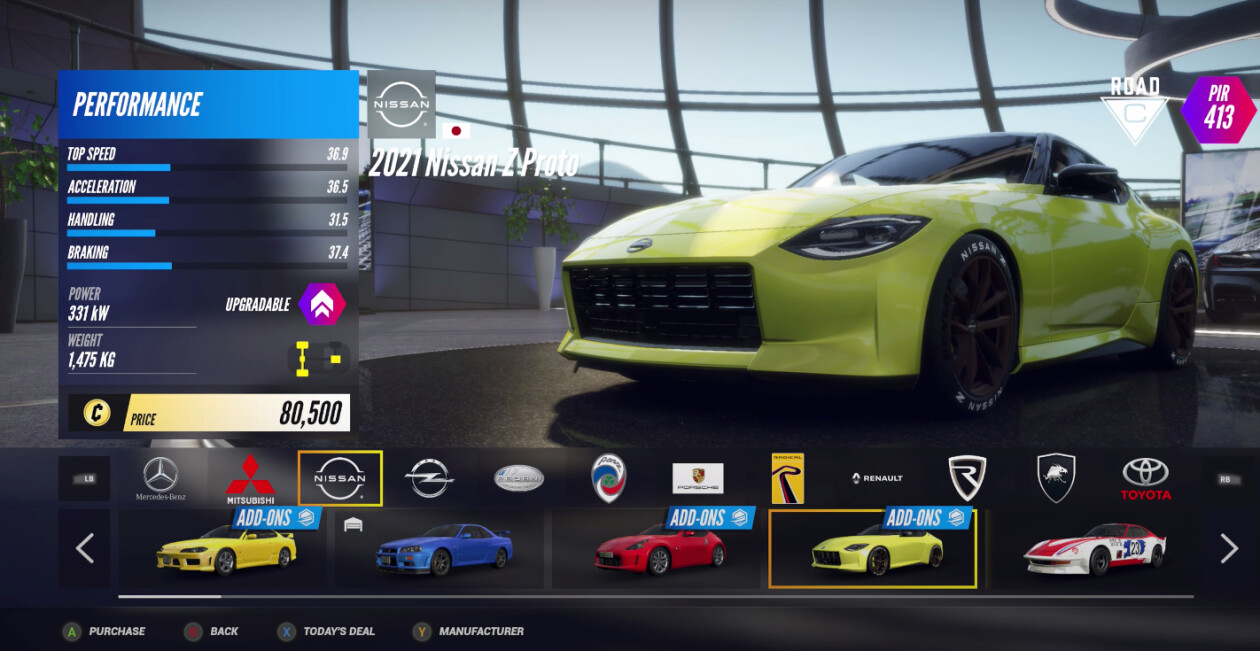 Nissan 400Z performance stats revealed in video game