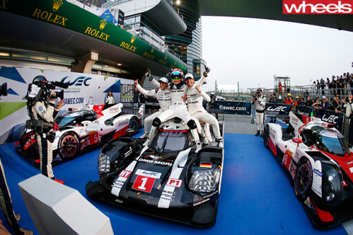 Mark -Webber -Porsche -celebrating -LMP1-WEC-win