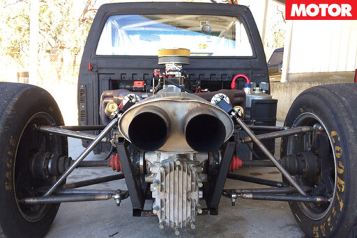 Mid engine Holden Rodeo track monster back