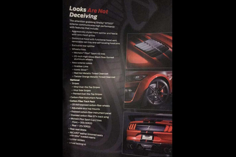 2020 Ford Mustang Shelby GT 500 Leaked Design Jpg