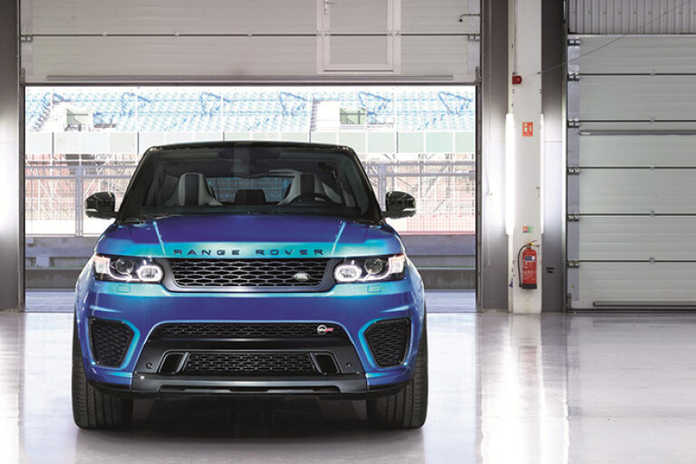 Range Rover Sport SVR parked in garage