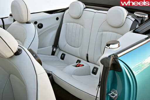 Mini -Cooper -S-Convertible -Caribbean -Aqua -interior -rear -seats
