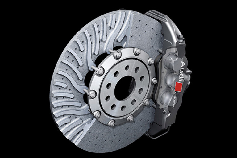 Audi R8 brake rotor and caliper