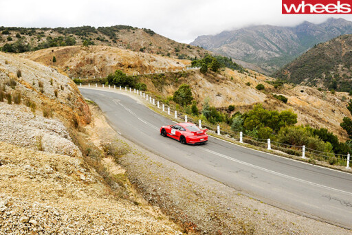 Red -Porsche -911-Targa -Tasmania -driving -rear