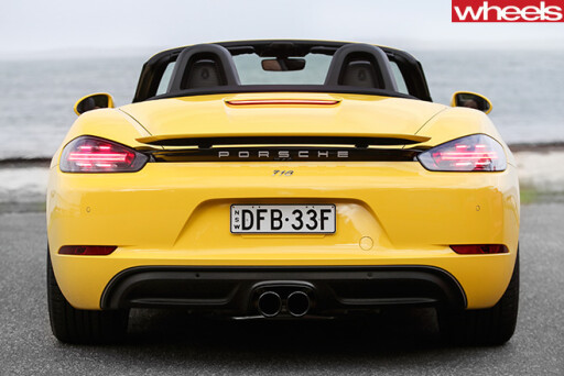 Yellow -Porsche -Boxster -rear