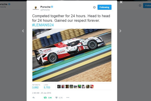 Porsche tweet
