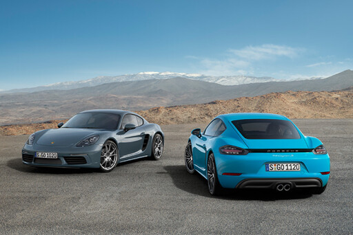 Porsche -Cayman -blue -rear
