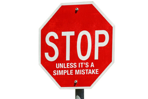 stop sign people make mistakes