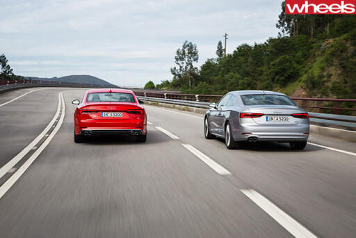 Audi -A5-driving -with -Audi -S5-rear