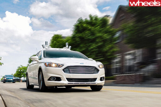 Ford -Fusion -autonomous -vehicle -driving -front -side