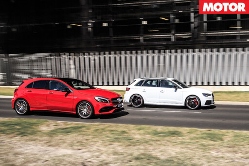 Audi RS3 vs Mercedes -AMG A45 racing