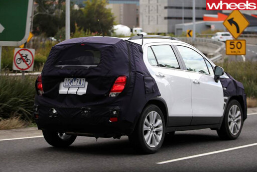 Holden -Trax -spy -rear -side -driving