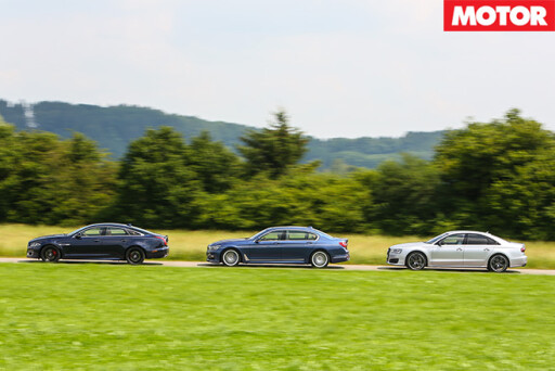 Alpina B7 vs Audi S8 Plus vs Jaguar XJR side