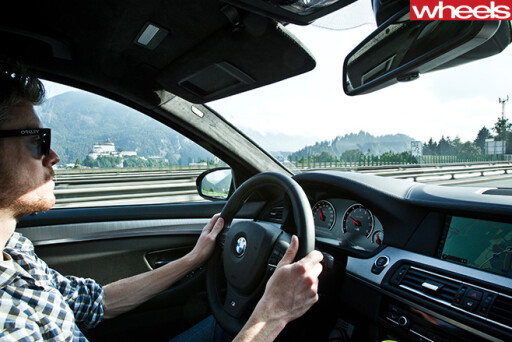 BMW-M5-driving -in -Germany -driving -interior