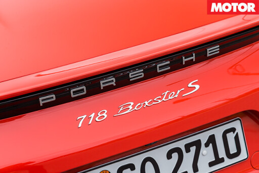 Porsche 718 Boxster S badge