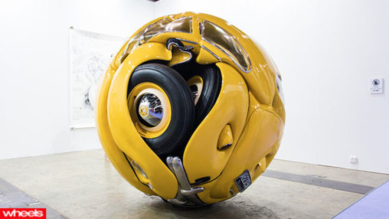 car, art, Volkswagon, Beetle, Indonesian, sphere, crushed